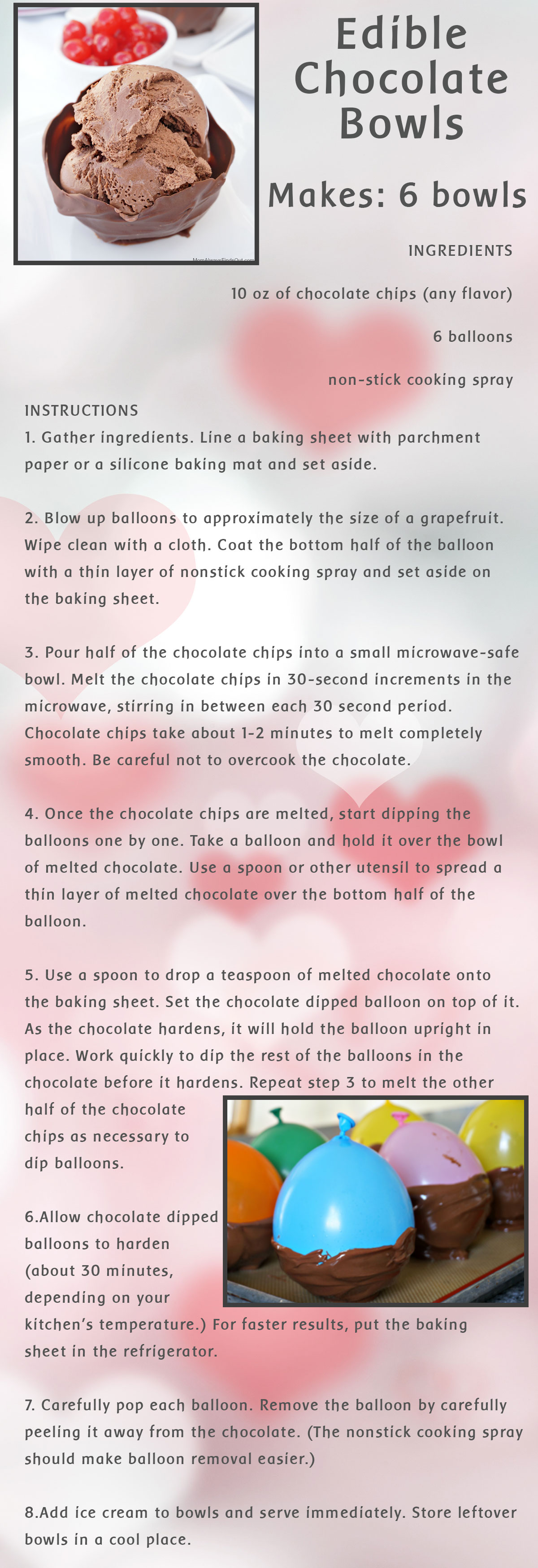 Edible Chocolate Bowls Recipe Card